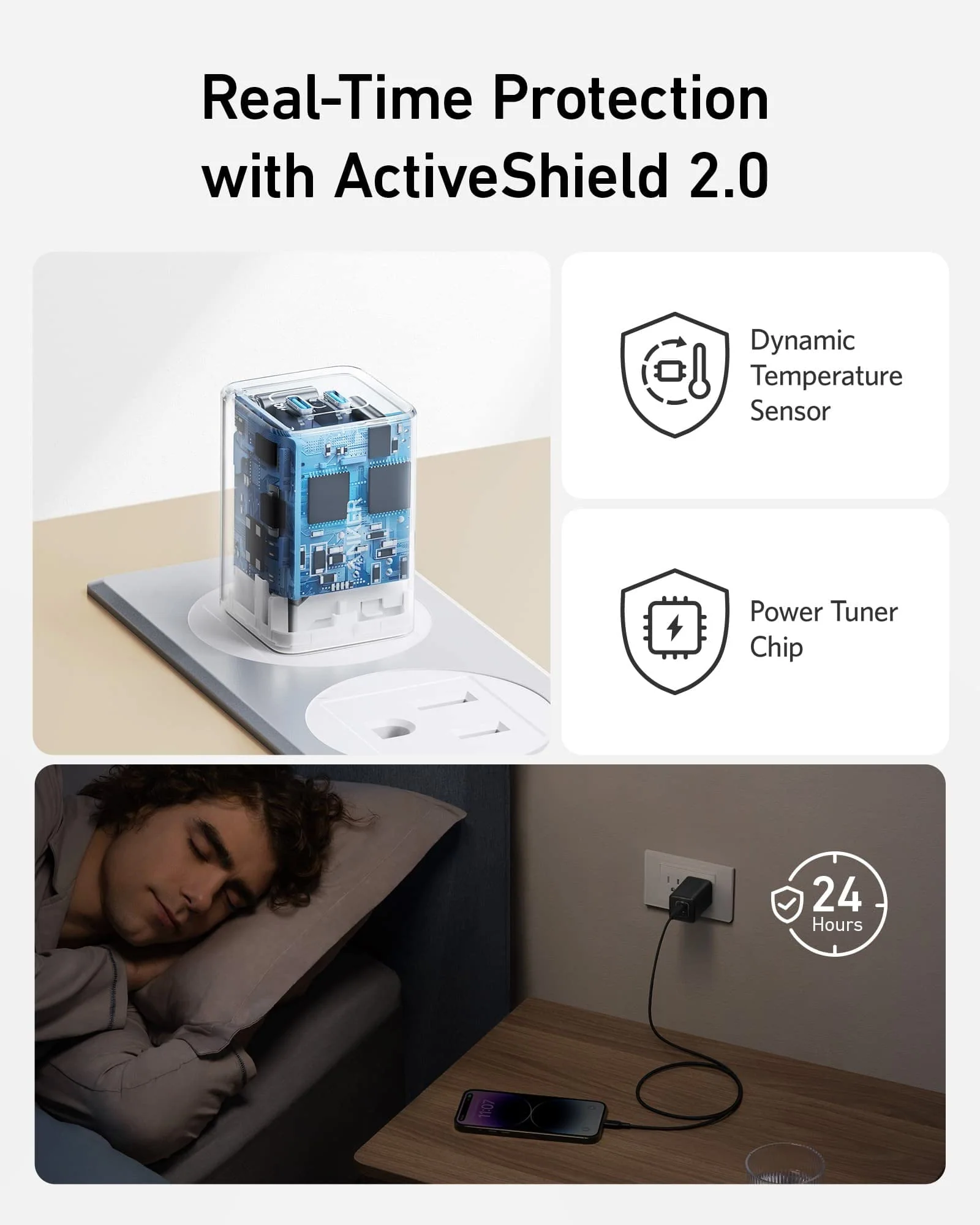Anker 523 USB-C Wall Charger 47W 2 Ports - Nano 3 Black | A2039L11